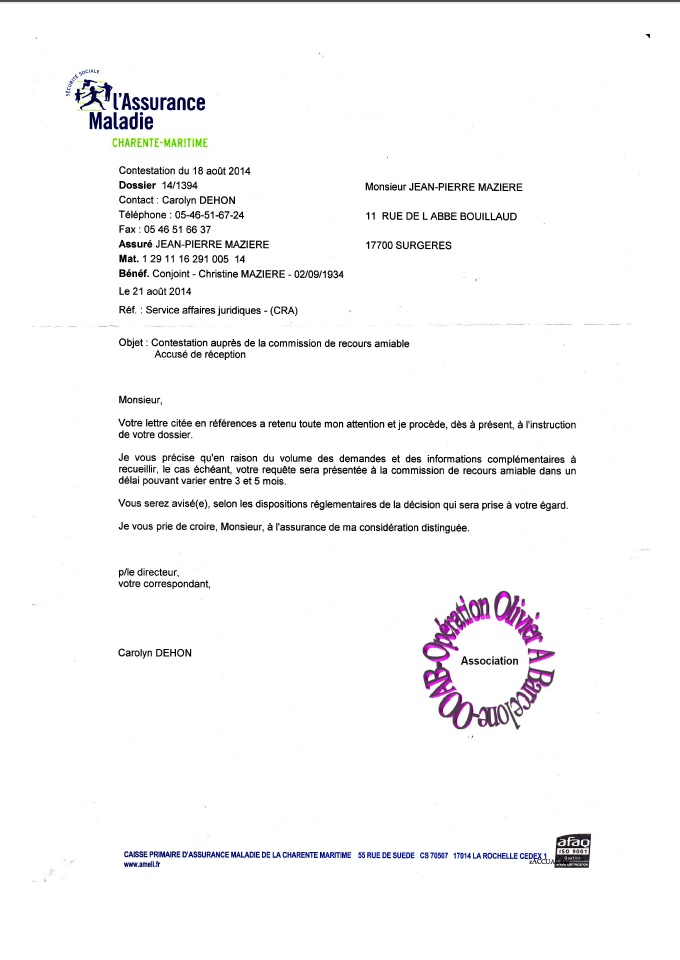 21 aout 2014 assurance maladie charente maritime